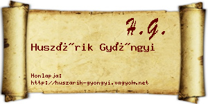 Huszárik Gyöngyi névjegykártya